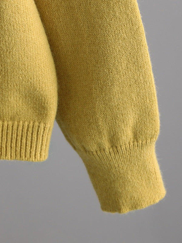 Ensemble deux pièces urbain à manches longues, col polo, à jambes larges, couleur unie – pull + pantalon