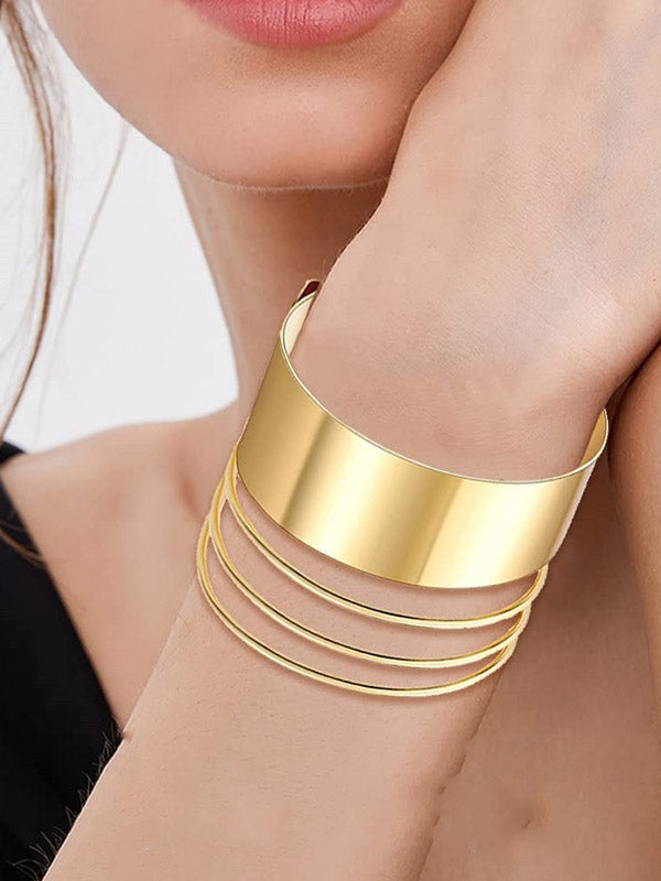 Bracelet géométrique ajouré couleur unie