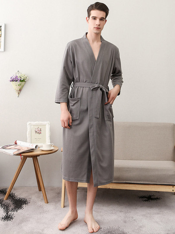 Robe de pyjama fine à bandage solide et confortable