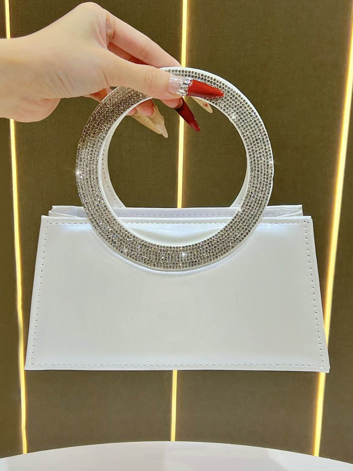 Sac à main à chaîne, à strass, à empiècements