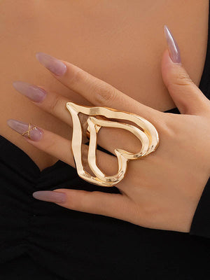 Bague en forme de cœur, couleur unie