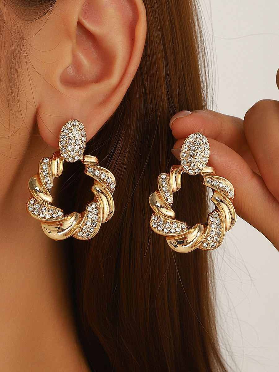 Boucles d'oreilles géométriques à strass