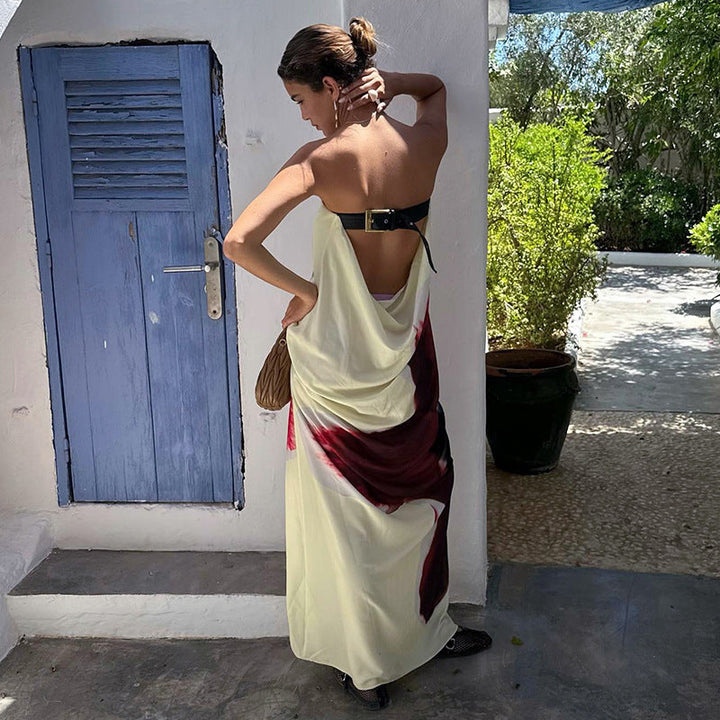 Kaeli | Robe Maxi Bandeau avec Dos Cascading