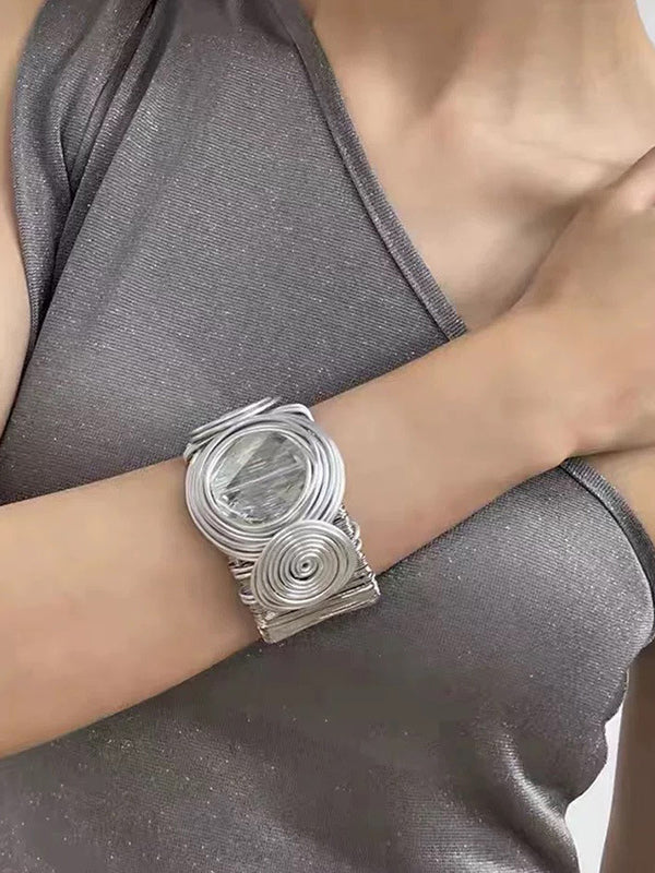 Bracelet géométrique plissé