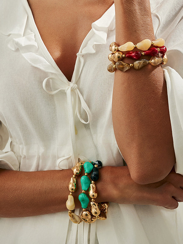 Parure bracelet et collier géométrique