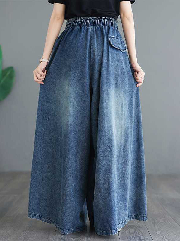 Pantalon ample fendu sur le côté à jambes larges, à cordon de serrage
