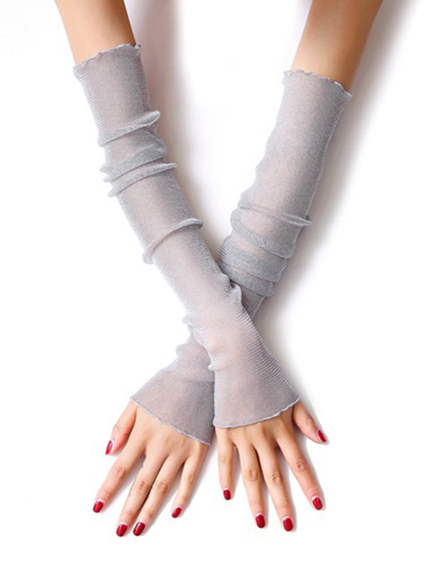 Manchette anti-UV en résille, couleur unie