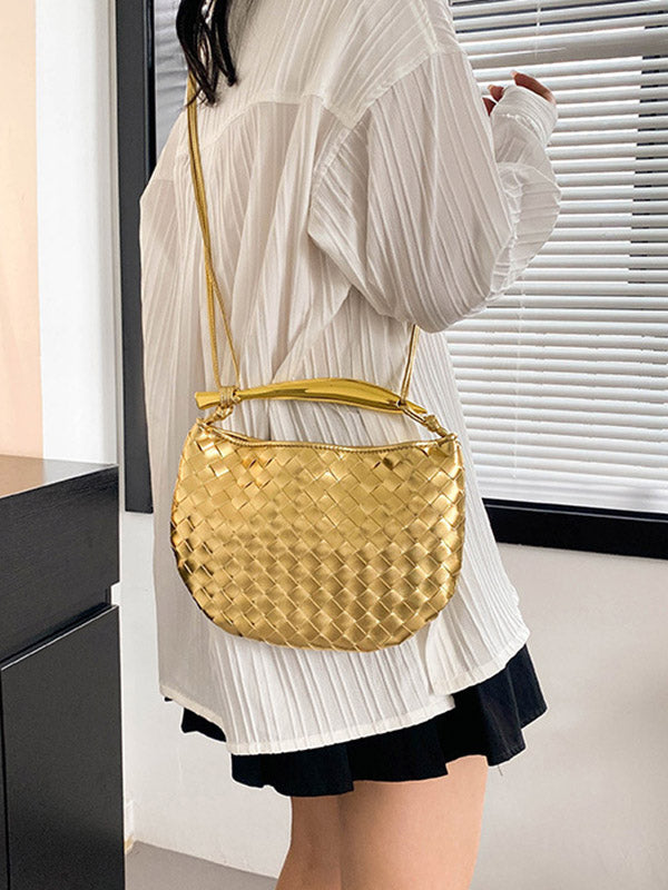 Sac à main géométrique brillant tressé