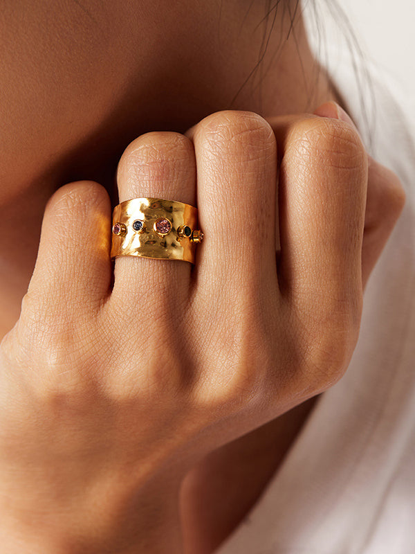 Bague réglable à strass