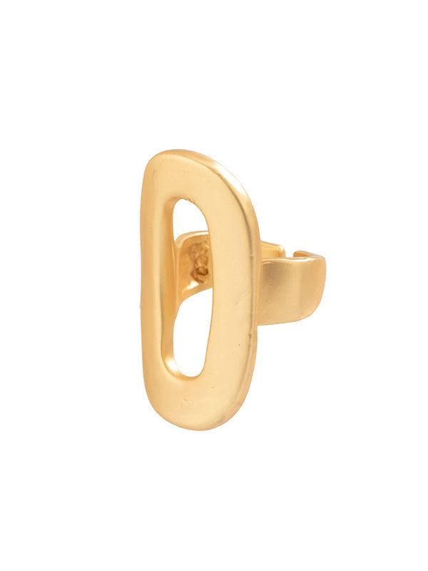 Bague réglable géométrique ajourée couleur unie