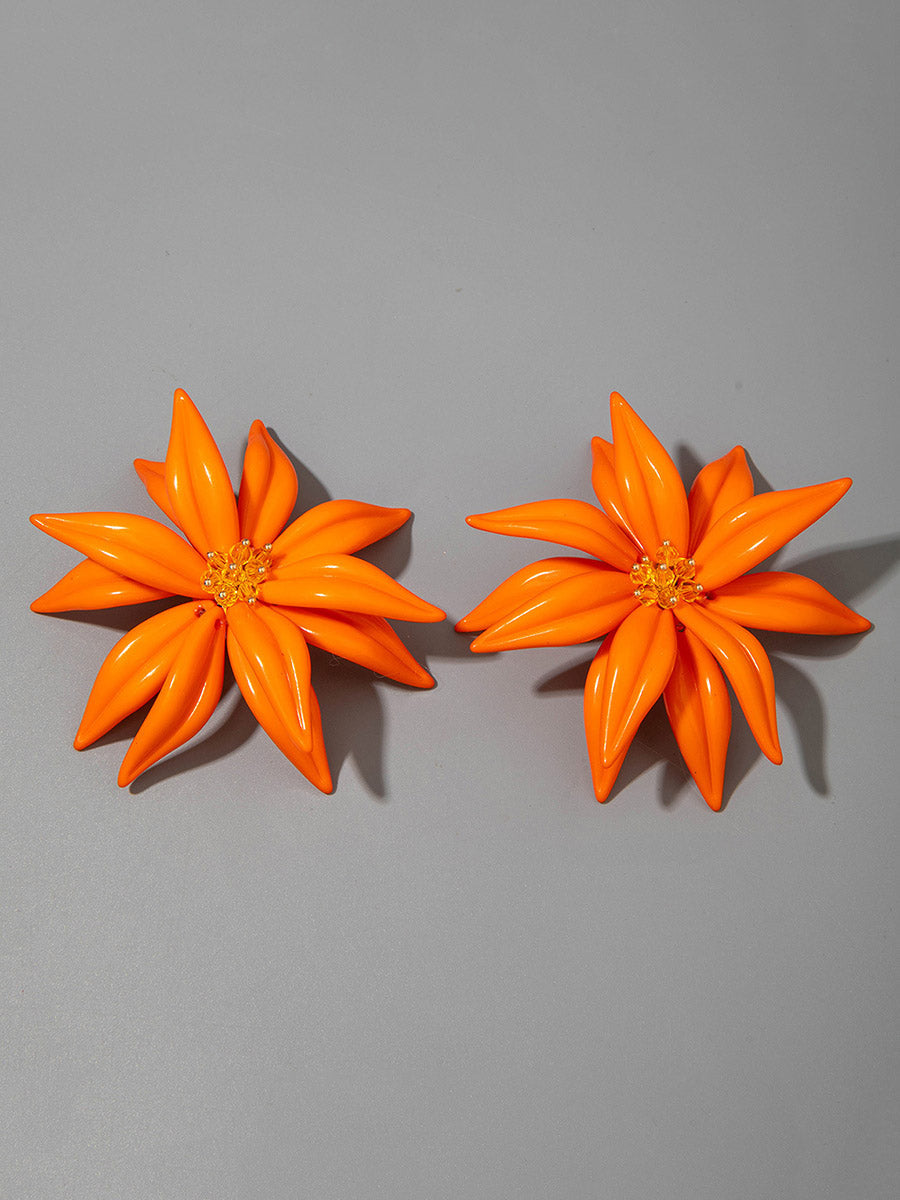 Boucles d'oreilles pendantes en forme de fleur