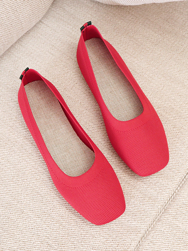 Chaussures plates respirantes de couleur unie