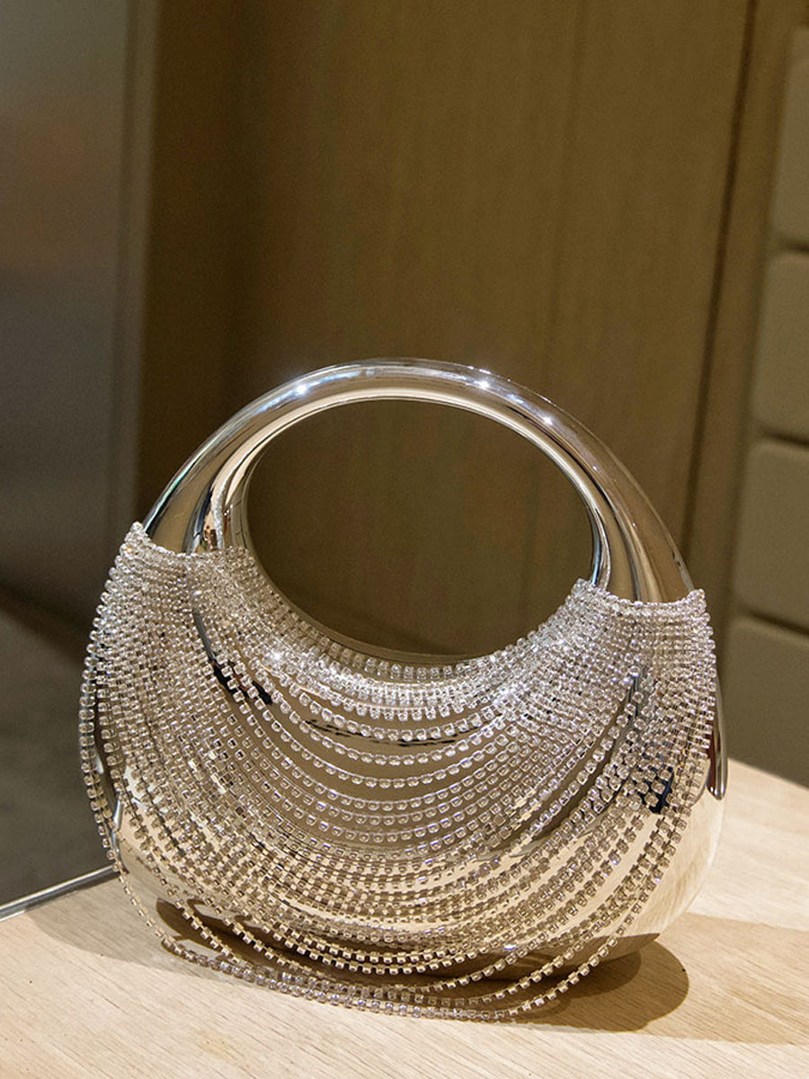 Sac à pompons, couleur unie