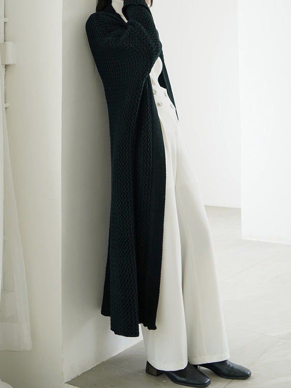 Cardigan en tricot à fil épais, ample, surdimensionné, couleur unie, urbain, manteaux