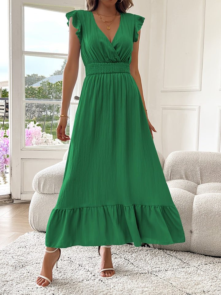 Mara | Robe Maxi à Décolleté en V avec Ourlet Volanté