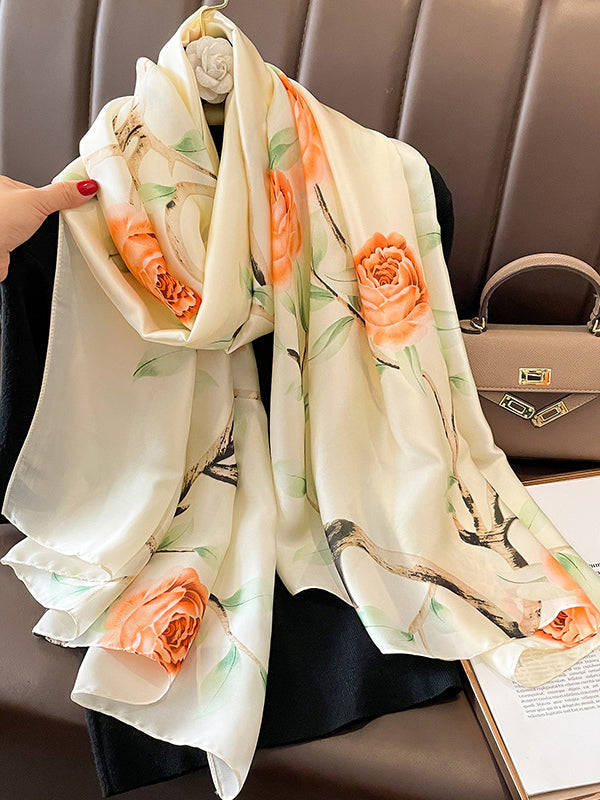 Écharpe anti-UV, à imprimé floral