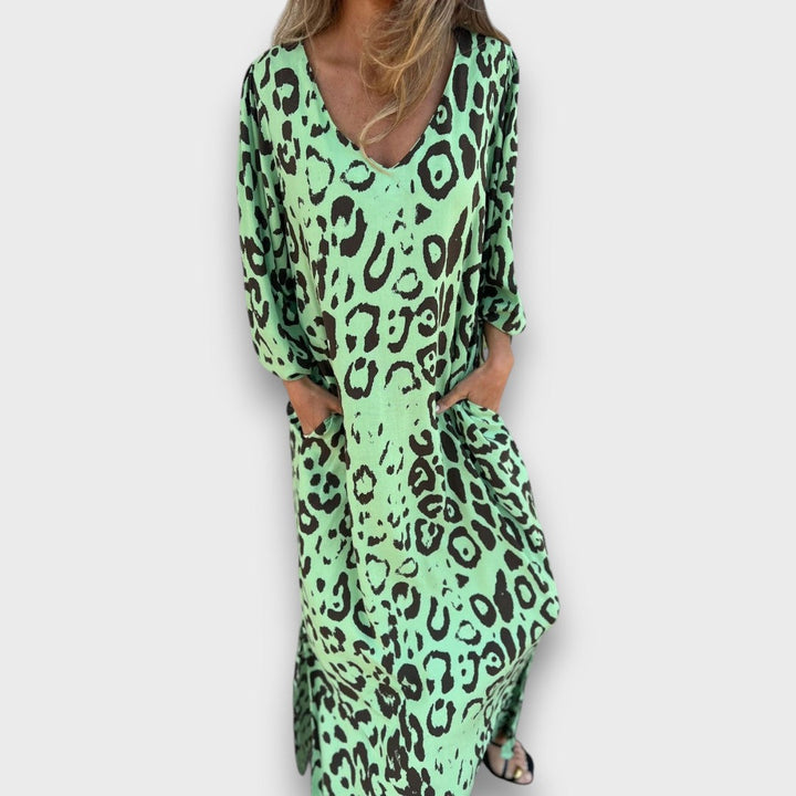 Abril – Robe maxi avec imprimé animal