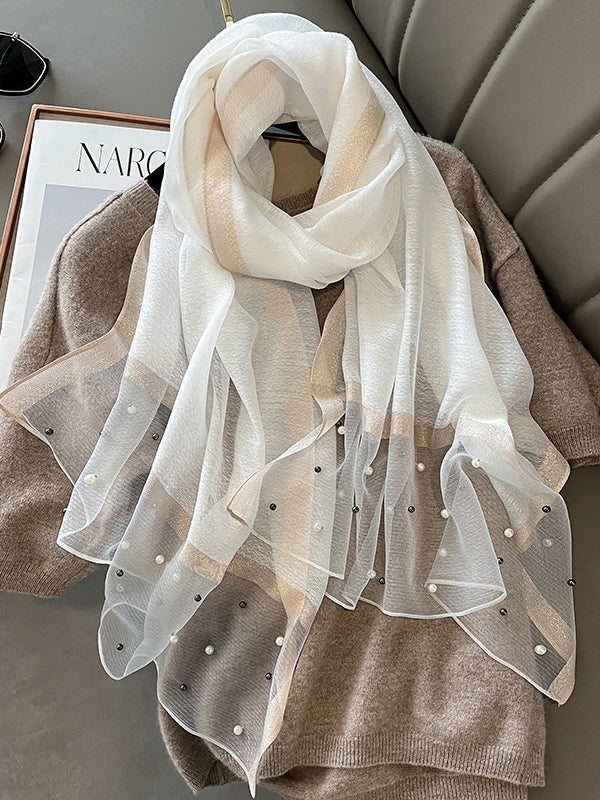 Écharpe perlée transparente anti-UV