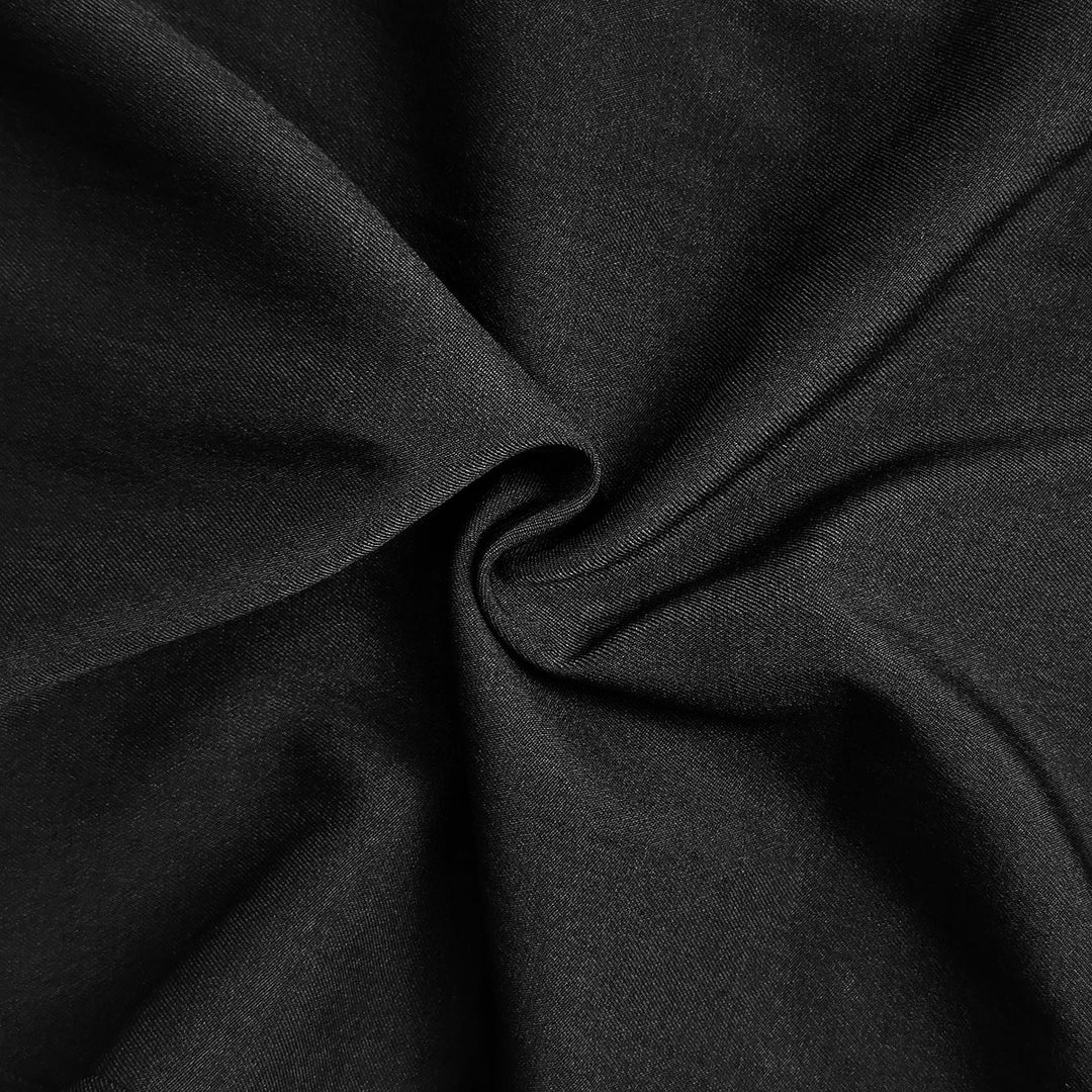 Robe longue plissée coupe trapèze, taille haute, à poches, à fermeture éclair, à col montant, couleur unie