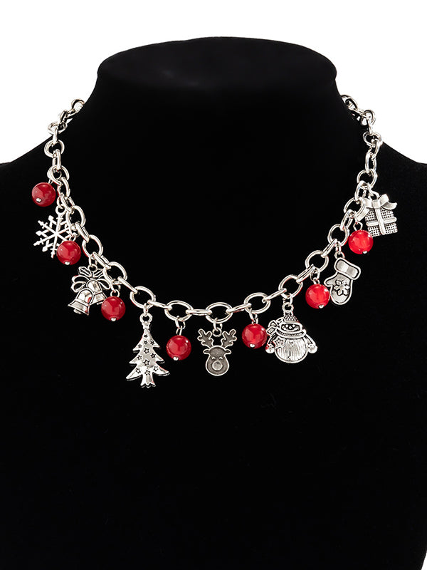 Collier géométrique à pompons