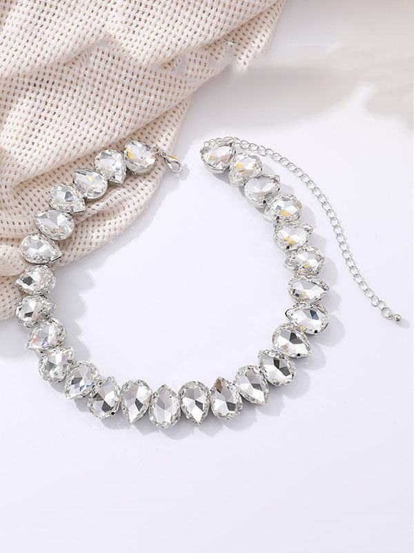 Collier à chaîne, à strass