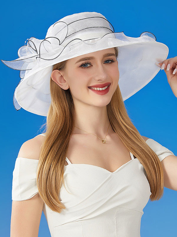 Chapeau de soleil transparent en forme de fleur, à empiècements
