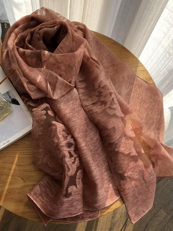 Écharpe châle simple en tissu de soie imité