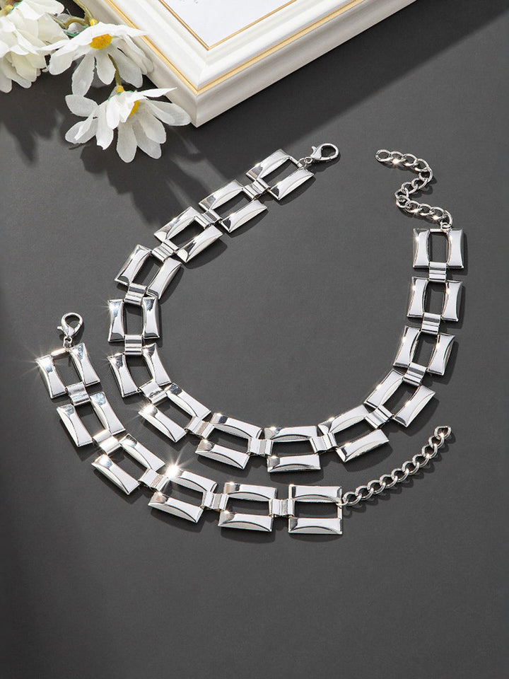 Parure bracelet et collier à chaîne