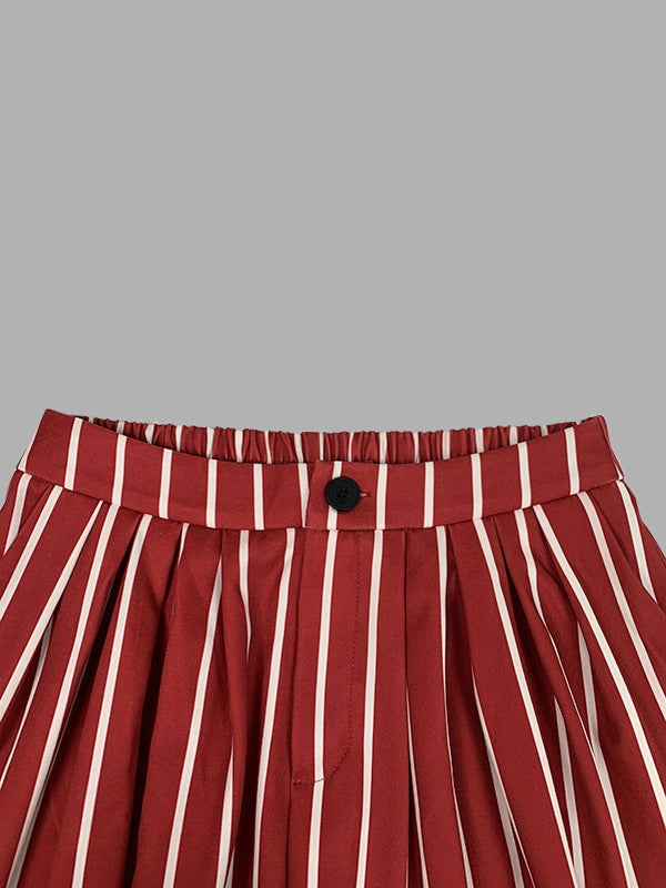 Pantalon ample rayé décontracté à jambes larges