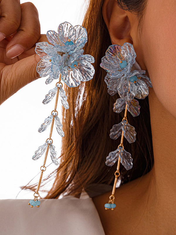 Boucles d'oreilles perlées en forme de fleur