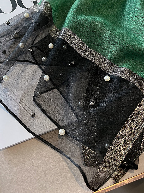 Écharpe perlée transparente anti-UV