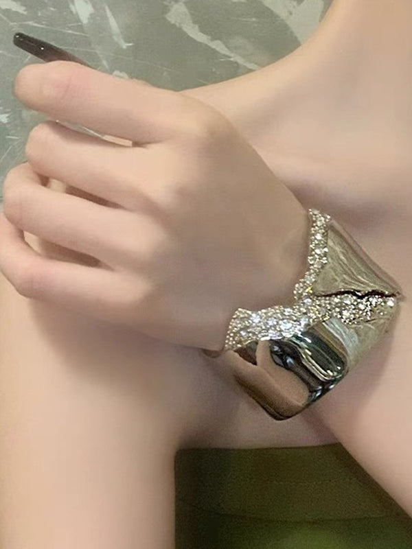Bracelet géométrique normcore, à strass