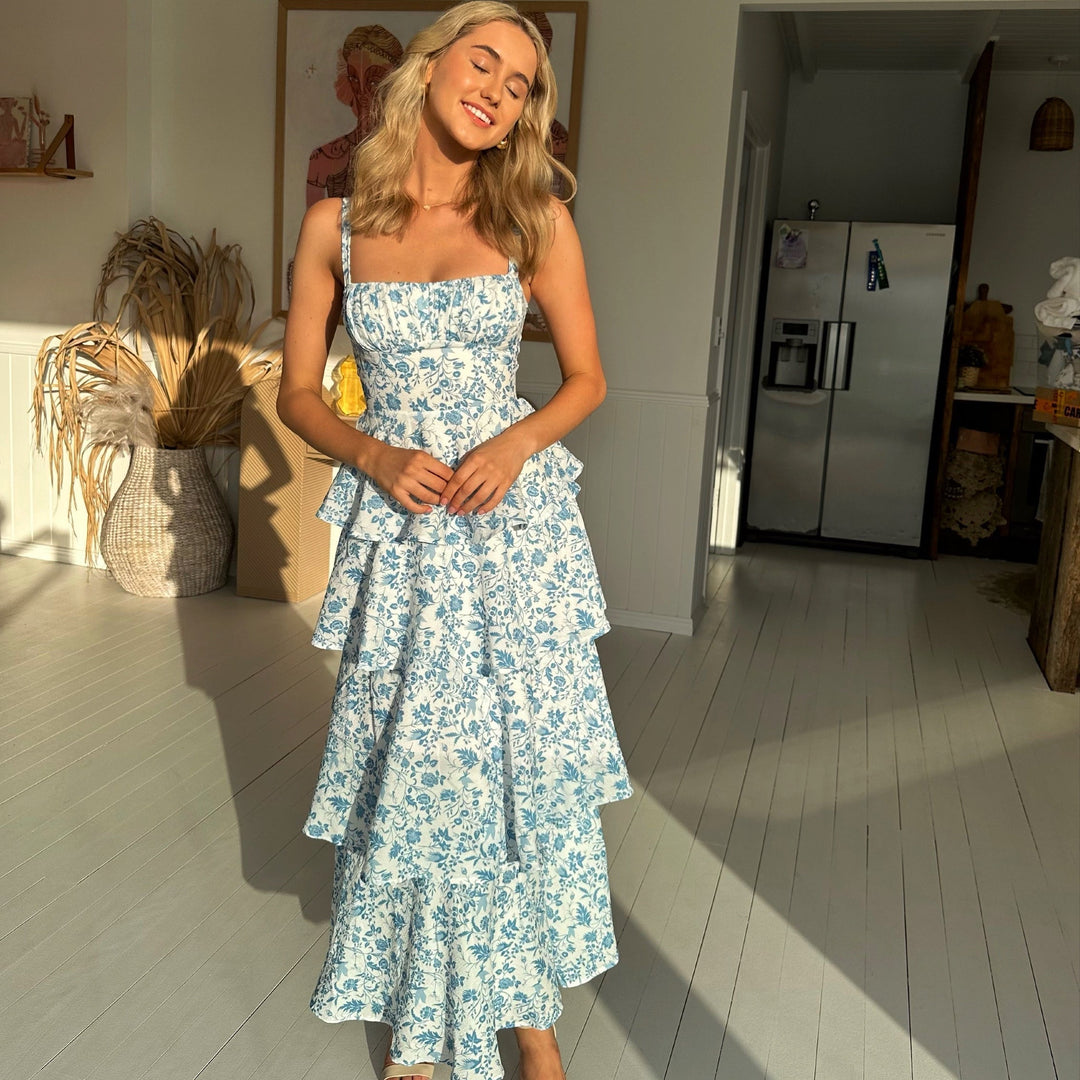 MATILDA | ROBE MAXI AVEC VOLANTS