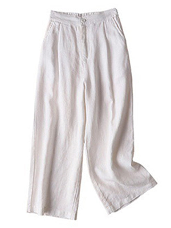 Pantalon ample décontracté à jambes larges de grande taille, ligne 5 couleurs
