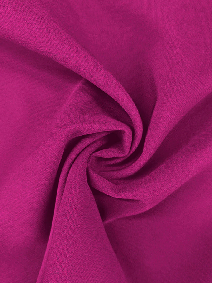 Robe longue plissée coupe trapèze, taille haute, à empiècements, à col rond, couleur unie