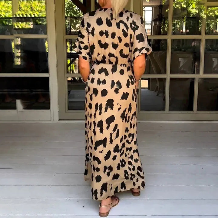 Helga - Robe maxi avec motif léopard