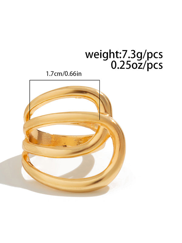 Bague géométrique brillante à coupe irrégulière