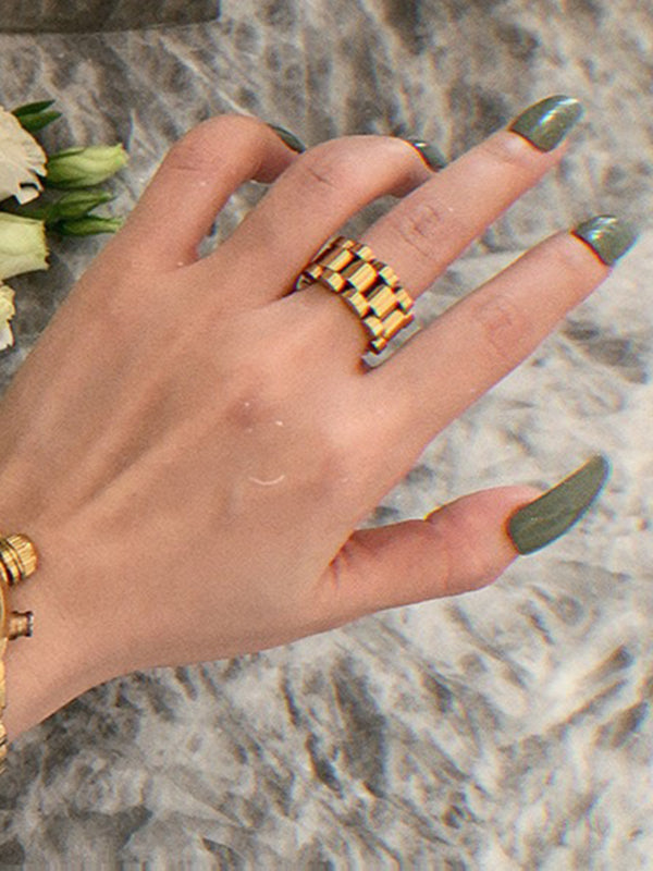 Bague originale simple et cool de couleur unie