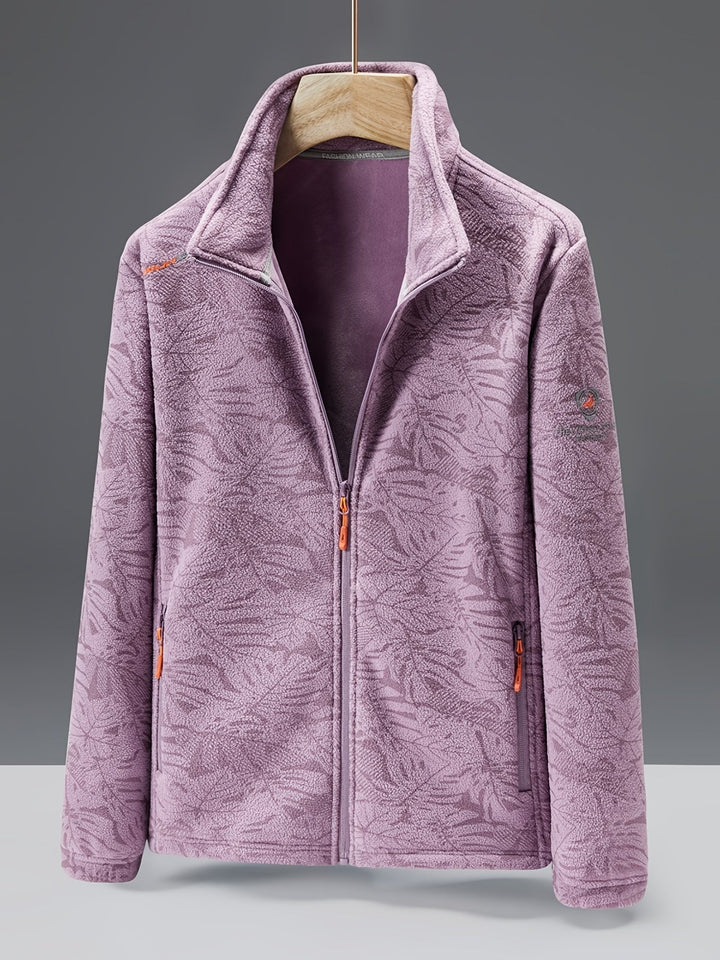 Veste en polaire pour femmes avec fermeture éclair intégrale | Veste d'extérieur avec col montant