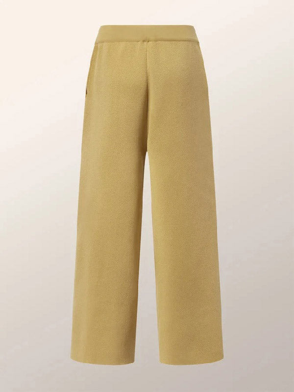 Pantalon à jambes larges, couleur unie