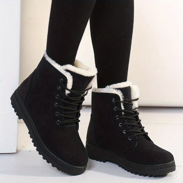 Bottes d'Hiver Femme | Lacets Semelle Plate