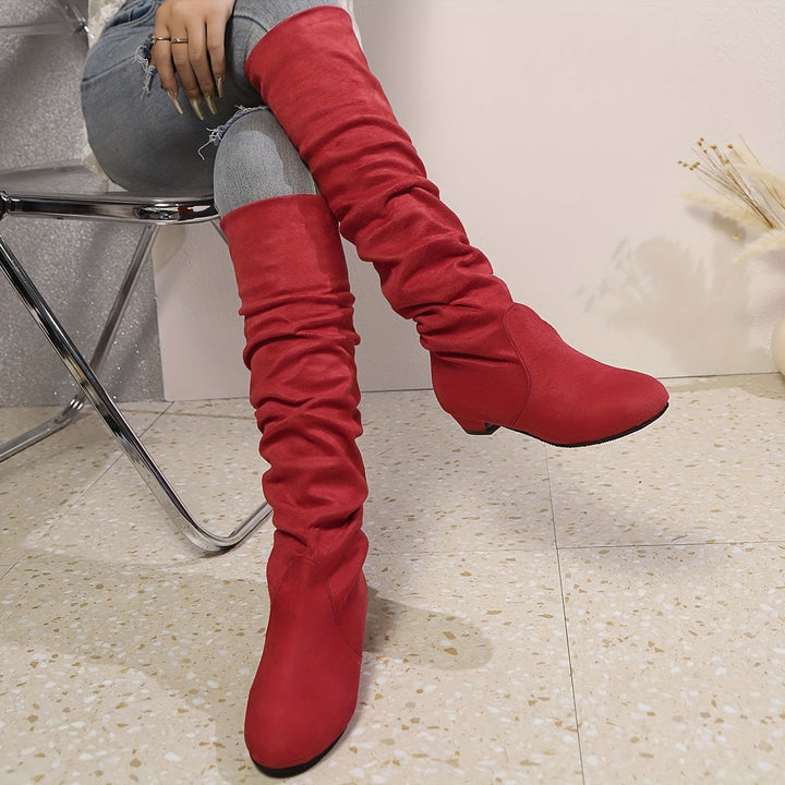 Bottes Overknee Femme | Forme à Enfiler avec Talon Bas