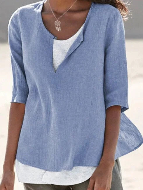 T-shirt femme à col en V