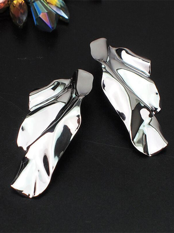 Boucles d'oreilles pendantes géométriques couleur unie