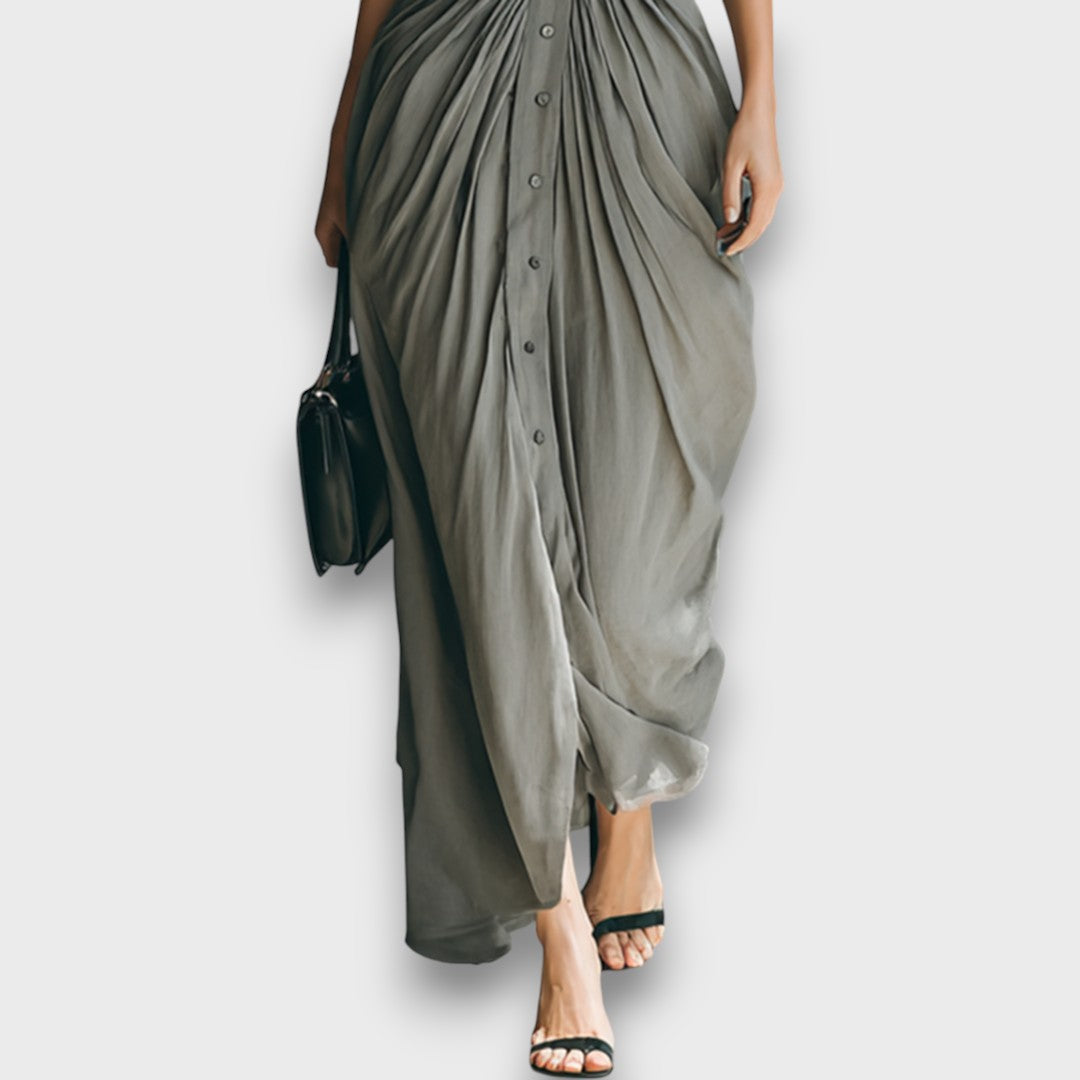 Marlenia – Robe maxi avec col et ceinture à nouer