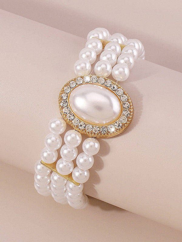 Bracelet réglable géométrique à chaîne, à strass