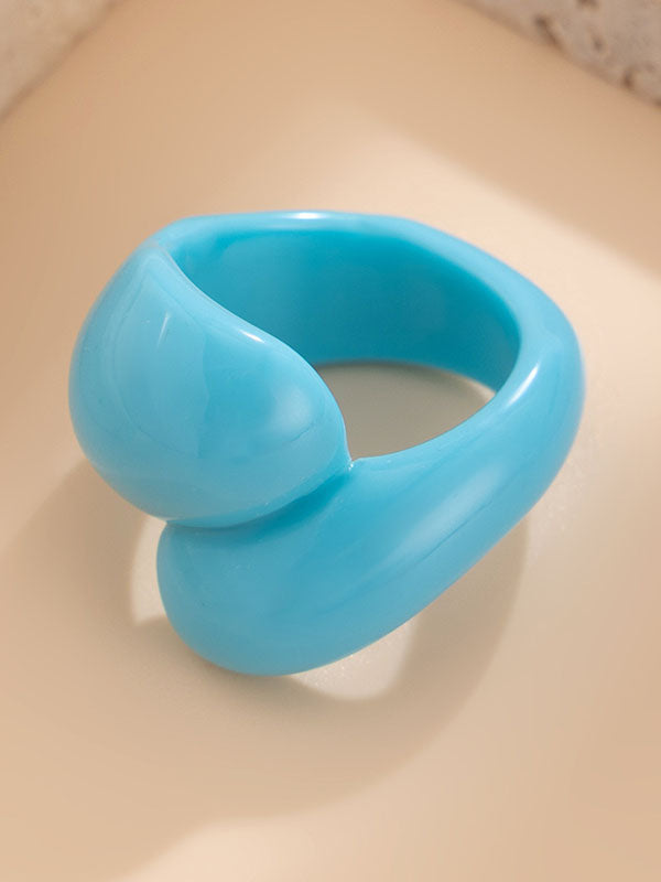 Bague géométrique couleur unie