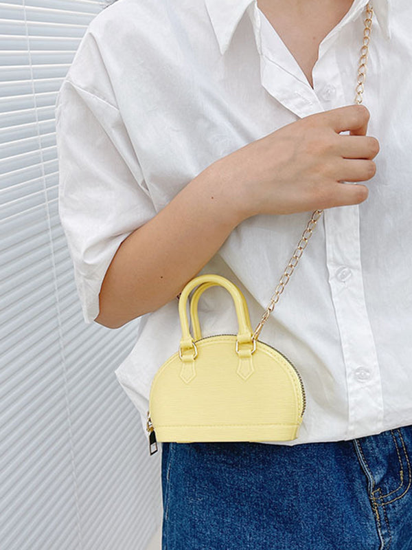 Sac besace géométrique à chaîne, à fermeture éclair
