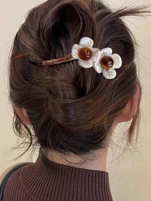 Pinces à cheveux géométriques en forme de fleur