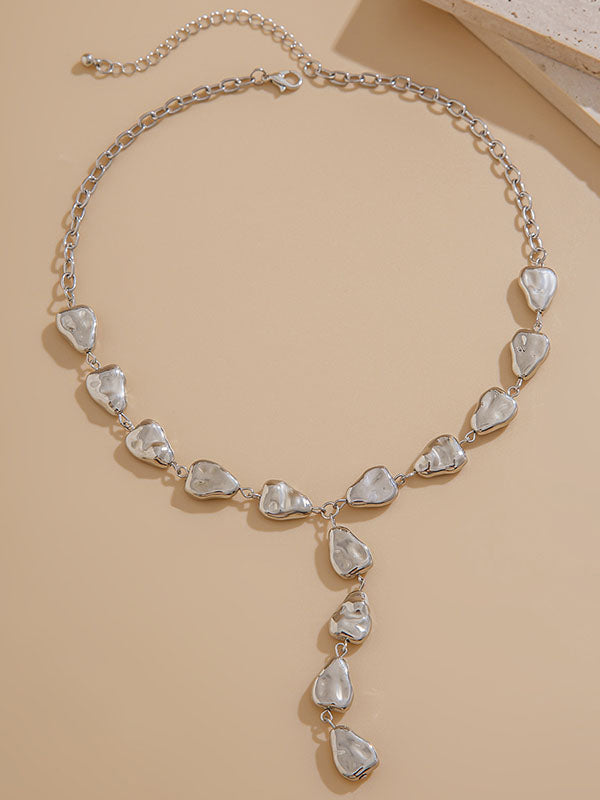 Collier géométrique délicat à chaîne, à empiècements